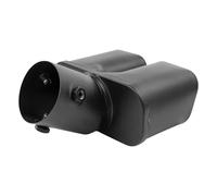 CRJIMX Garganta De Escape Cuadrado Doble Tubo 2.5 Pulgadas Silenciador De Acero Inoxidable Para General Recambios Coche(NEGRO,Curvo)