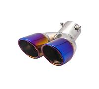 CRJIMX General 63mm Doble Salida Escape Trasero Tubo Terminal Silenciador Accesorios Auto Acero Inoxidable(Curvo)