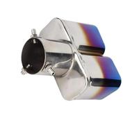 CRJIMX General Auto Doble Tubo Escape Trasero Cubierta Garganta Azul Acero Inoxidable Modificado(Azul,Derecho)