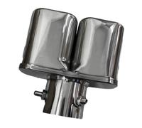 CRJIMX General Auto Doble Tubo Escape Trasero Cubierta Garganta Azul Acero Inoxidable Modificado(Plata,Derecho)