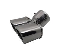 CRJIMX General Auto Punta De Silenciador Redonda Acero Inoxidable 1 A 2 Tubo Dual Modificado Revestimiento Trasero(NEGRO)