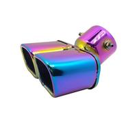 CRJIMX General Auto Punta De Silenciador Redonda Acero Inoxidable 1 A 2 Tubo Dual Modificado Revestimiento Trasero(Multicolor)