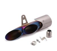 CRJIMX Kit De Silenciador De Escape Doble De Dos Y Tres Salidas Para Motocicleta Para CBR250RR Etc Accesorios De Modificación(Medio azul,Dos agujeros)