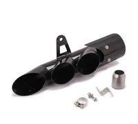 CRJIMX Kit De Silenciador De Escape Doble De Dos Y Tres Salidas Para Motocicleta Para CBR250RR Etc Accesorios De Modificación(Textura de fibra de carbono,Tres agujeros)