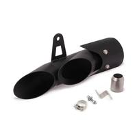 CRJIMX Kit De Silenciador De Escape Doble De Dos Y Tres Salidas Para Motocicleta Para CBR250RR Etc Accesorios De Modificación(NEGRO,Dos agujeros)