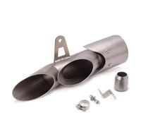 CRJIMX Kit De Silenciador De Escape Doble De Dos Y Tres Salidas Para Suzuki GSXR S1000 S1000RR Etc Para Motocicleta Accesorios De Modificación(Plata,Dos agujeros)