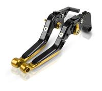 CRJIMX Manetas De Embrague Freno Ajustables Plegables Y Extensibles Para Motocicleta Para Yamaha FZ6 Para FAZER 2004-2010(Oro negro)