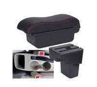 CRJIMX Para Hyundai Para SOLARIS Para VERNA Para Accent 2013-2016 Caja Descansabrazos Auto Caja Almacenamiento Detalles Pieza Interior(C1 Negro rojo SIN USB)