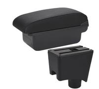 CRJIMX Para N&issan Para Almera G15 Caja De Reposabrazos Coche Caja De Almacenamiento Accesorios Auto Detalles Interiores(C2 Línea negra SIN USB)