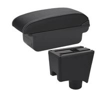 CRJIMX Para N&issan Para Almera G15 Caja De Reposabrazos Coche Caja De Almacenamiento Accesorios Auto Detalles Interiores(C3 Negro blanco SIN USB)