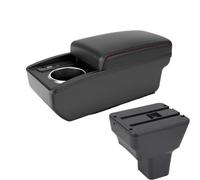 CRJIMX Para N&issan Para Kicks Caja Reposabrazos Auto 2016-2021 Piezas Interiores Piezas Retrofit Almacenamiento Central Interfaz USB(Red line 6 usb)