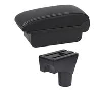 CRJIMX Para N&issan Para March Ara Micra K13 MK4 IV 2010-2023 Para Sunny Caja De Almacenamiento De Descansabrazos Central(B1 Línea Blanca)
