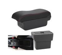 CRJIMX Para N&issan Para Note E-Power Caja De Descansabrazos Para N&issan Para Note 2016-2022 Caja De Almacenamiento Central Retrofit Interior(C1 Negro rojo SIN USB)