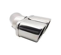 CRJIMX Para N&issan Para Qashqai Punta De Silenciador Acero Inoxidable Escape 1 A 2 Tubo Dual Modificado Revestimiento Trasero(Plata)