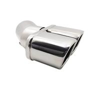 CRJIMX Para N&issan Para Qashqai Punta De Silenciador De Escape De Acero Inoxidable 1 A 2 Tubo Dual Modificado Revestimiento De Garganta Trasera De Automóvil(Plata)