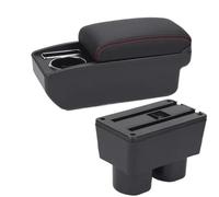 CRJIMX Para N&issan Para Tiida Para Latio Para Sylphy Caja Reposabrazos Portavasos Piezas Retrofit Accesorios Coche(C1 Negro rojo SIN USB)