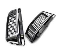 CRJIMX Para S4 2016 2017 2018/A4 B9 S-LINE 1 Par Faros Antiniebla Hexagonales Panal Cubierta Rejilla Parachoques Delantero CRJIMX(Chrome Silver)