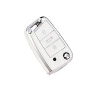 CRJIMX Para Seat Para Ateca Para Leon Funda De Llave TPU Accesorio Llavero(BLANCO)