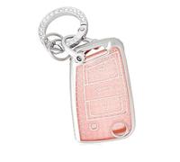 CRJIMX Para Seat Para Ateca Para Leon Funda de TPU Blando para Llave de Coche Protectora Carcasa Llavero Accesorios(Rosa,Model 1)