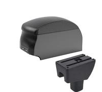 CRJIMX Para Toyota Para Agya Para Wigo Caja De Brazo Piezas Retrofit Consola Central Con Interfaz USB Portavasos(B2 Black double)