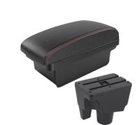 CRJIMX Para Toyota Para Aqua I 2011-2021 Reposabrazos Coche Caja Almacenamiento Modificación Interior Repuestos Auto(A1 Negro rojo SIN USB)
