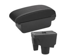 CRJIMX Para Toyota Para Aqua Para Prius C Auto Reposabrazos Caja De Almacenamiento Piezas De Retrofit Accesorios Interiores Auto(C3 Negro blanco SIN USB)