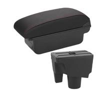 CRJIMX Para Toyota Para Aqua Para Prius C Auto Reposabrazos Caja De Almacenamiento Piezas De Retrofit Accesorios Interiores Auto(C1 Negro rojo SIN USB)