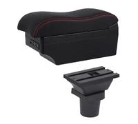 CRJIMX Para Toyota Para Yaris 3 Hybrid Para Yaris Para Vitz Caja De Apoyabrazos De Coche Modificación Interna Carga USB Accesorios De Coche(Línea Roja E2)