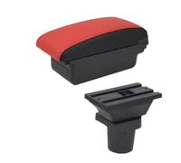 CRJIMX Para Toyota Para Yaris Híbrido Reposabrazos Para Toyota Para Yaris Para Vitz Reposabrazos Auto Caja De Almacenamiento Central Con USB(A Red black No USB)