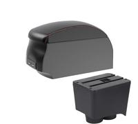 CRJIMX Para VW Para Polo Para Polo 9N 3 2002-2009 Caja De Brazo De Auto Piezas De Retrofit Caja De Almacenamiento Accesorios Interiores Auto(A1 Black Red single)