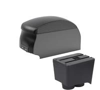 CRJIMX Para VW Para Polo Para Polo 9N 3 2002-2009 Caja De Brazo De Auto Piezas De Retrofit Caja De Almacenamiento Accesorios Interiores Auto(B2 Black double)