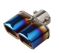 CRJIMX PTubo De Escape Auto Silenciador Terminal Tobera Para General Acero Inoxidable Extremo Cuadrado 1 Change Two Double Toasted Blue(Derecho)