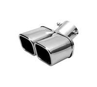 CRJIMX Punta De Escape Doble Tubo De Escape General Acero Inoxidable Modificado Para Coche Silenciador Trasero Garganta De Cola De 63 Mm(Plata,Curvo)