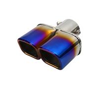 CRJIMX Punta De Escape Doble Tubo De Escape General Acero Inoxidable Modificado Para Coche Silenciador Trasero Garganta De Cola De 63 Mm(Azul,Derecho)