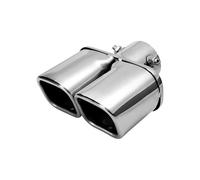 CRJIMX Punta De Escape Doble Tubo De Escape General Acero Inoxidable Modificado Para Coche Silenciador Trasero Garganta De Cola De 63 Mm(Plata,Derecho)