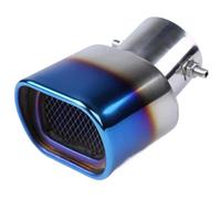CRJIMX Punta De Silenciador De Escape Cuadrada Para Coche Tubo De Acero Inoxidable Revestimiento De Escape Trasero Modificado Diámetro De Tubo De 63 Mm(Azul,Curvo)