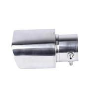 CRJIMX Punta De Silenciador De Escape Cuadrada Para Coche Tubo De Acero Inoxidable Revestimiento De Escape Trasero Modificado Diámetro De Tubo De 63 Mm(Plata,Derecho)