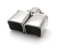 CRJIMX Puntas De Escape De Acero Inoxidable De Uso General Silenciador De Doble Salida Para Coche Accesorios Para Coche(Plata,Derecho)