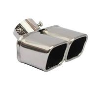 CRJIMX Puntas De Escape De Acero Inoxidable De Uso General Silenciador De Doble Salida Para Coche Accesorios Para Coche(Plata)