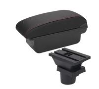 CRJIMX Reposabrazos Para VW UP Para Seat Mii Para S&koda Para Citigo Consola Central Compartimento De Almacenamiento(C1 Negro rojo SIN USB)