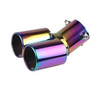 CRJIMX Silenciador De Escape Para Automóvil De 63 Mm Y 2.5 Pulgadas Con Doble Tubo De Acero Inoxidable Modificado Para La Mayoría De Los Vehículos(Multicolor,Curvo)