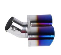 CRJIMX Silenciador De Escape Para Coche Boquilla De Salida De Tubo De Escape Acero Inoxidable Extremo Cuadrado Un Cambio Dos Salidas Dobles Diámetro Interior De 63 Mm(Azul,Curvo)