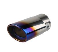 CRJIMX Silenciador De Escape Para Coche, De Acero Inoxidable Cromado Para La Mayoría De Los Coches Entrada 63 Mm Salida 76 Mm(Azul,Derecho)