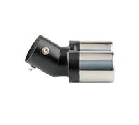 CRJIMX Silenciador De Escape Universal De Doble Salida Para Coche 63 Mm Con Borde Negro Plateado Puntas De Escape Modificadas Accesorios Exteriores Para Coche(Black+Silver,Curvo)