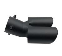CRJIMX Silenciador De Escape Universal De Doble Salida Para Coche De 63 Mm Color Plateado Y Negro Punta De Escape Accesorio Exterior Para Coche(NEGRO)