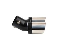 CRJIMX Silenciador De Escape Universal De Doble Salida Para Coche De 63 Mm Color Plateado Y Negro Punta De Escape Accesorio Exterior Para Coche(Black+Silver)
