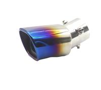 CRJIMX Tubo De Escape De Acero Inoxidable Con Superficie Pulida Decoración Universal Para Coche Punta De Silenciador De Escape Cuadrada Para Coche(Azul,Curvo)