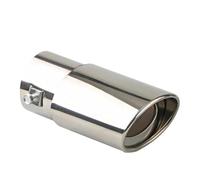 CRJIMX Tubo De Escape Modificado Para Automóvil Silenciador Automático De 2,5 Pulgadas De Acero Inoxidable Cromado Y Pulido Tipo General(Derecho,Plata)
