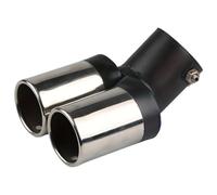 CRJIMX Universal 63mm Cabeza De Tubo De Escape Dual Automotriz Cromado Accesorios Automotrices Tubo De Escape Trasero Silenciador De Acero Inoxidable(Curvo)