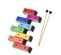 CRJUS Campana de resonador de Caja de resonancia de Metal Desmontable Glockenspiel Colorido de 8 Notas con Caja de plástico Verde Kit De Glockenspiel Profesional